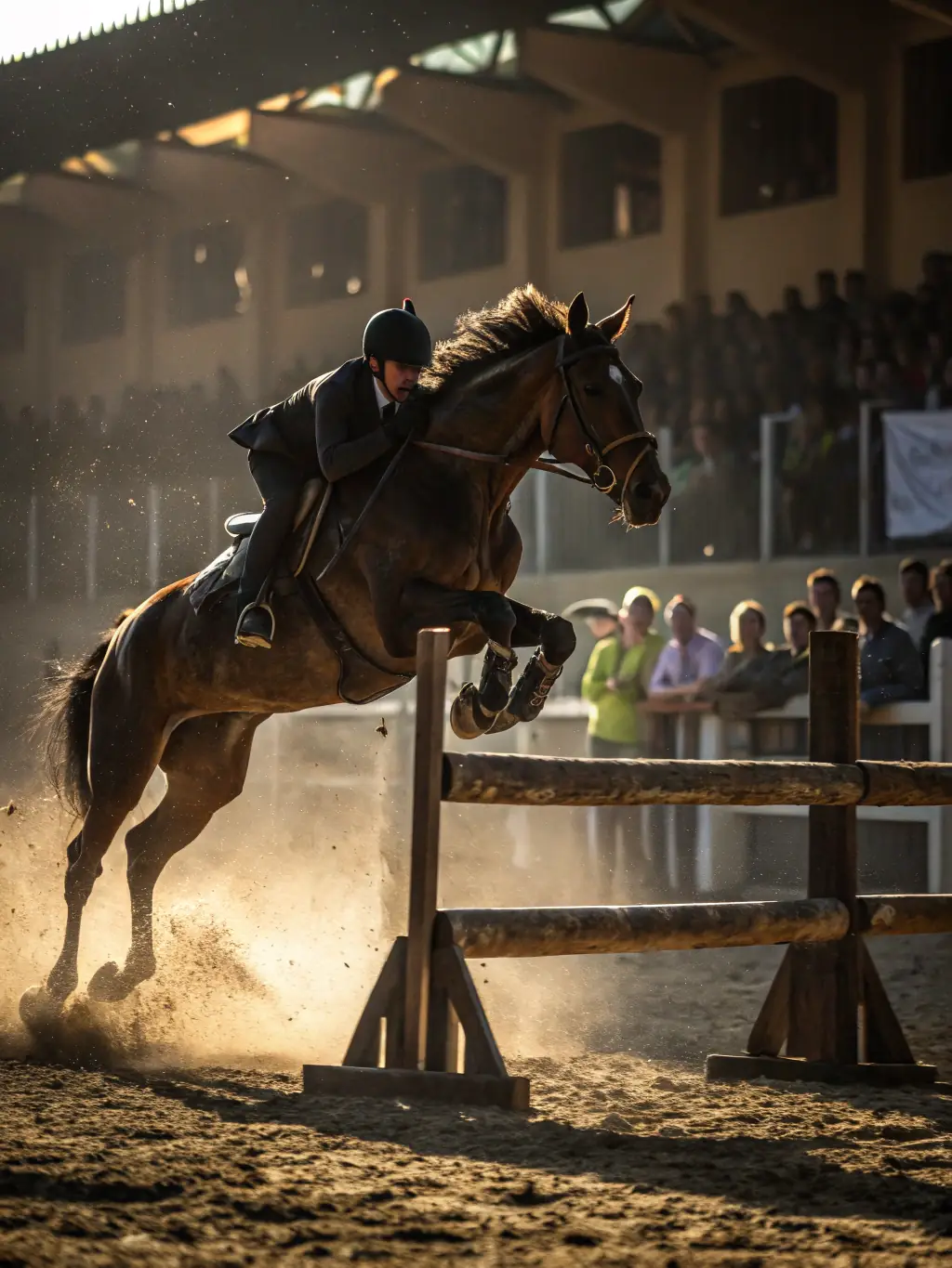 An action shot of an equestrian event supported by CDEA, capturing the excitement and competitive spirit of the participants.